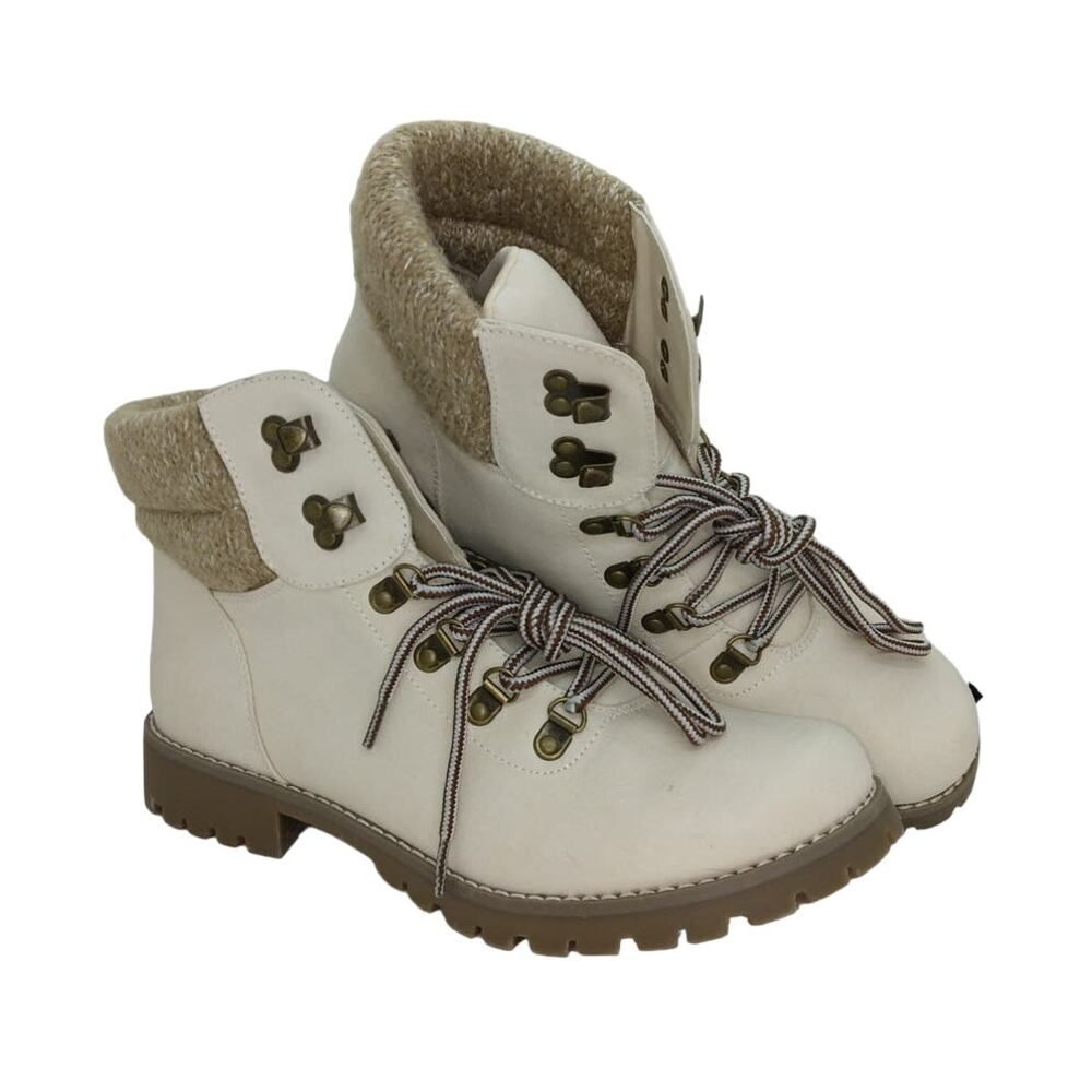 CLIFF by White Mountain Womens New w/Tags Beige Lace Up Fashion Boots -Size: 10M
